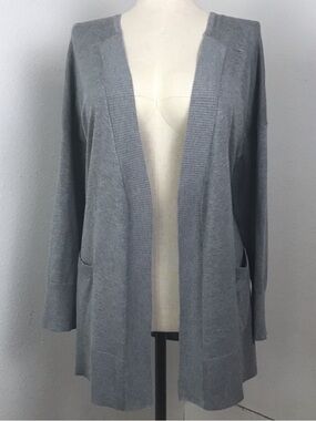 Gray Women's Light Knit Cardi, 1X